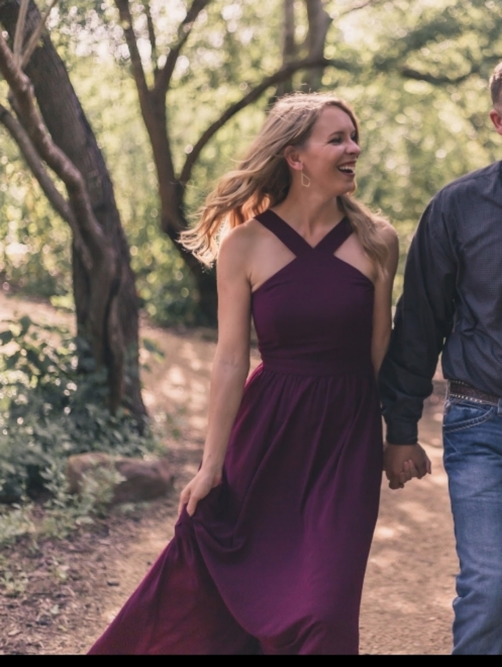 Lulu's Maroon Cross-Strap Maxi Dress